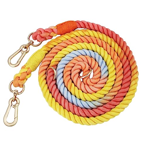 LWBMG Multifunktionale Hundeleine aus Seil, 2,5 m, mit doppeltem Drehhaken, freihändig für kleine, mittelgroße und große Hunde, Laufen, Spazierengehen, Regenbogen LWBMG Multifunktionale Hundeleine aus Seil, 2,5 m, mit doppeltem Drehhaken, freihändig für kleine, mittelgroße und große Hunde, Laufen, Spazierengehen, Regenbogen von LWBMG