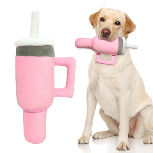 LWBMG Niedliches quietschendes Hundespielzeug, Tasse mit Griff, lustiger Becher, Hundespielzeug, weiches Plüsch, quietschend, Urlaubsspielzeug für kleine, mittelgroße und große Hunde, für Geburtstag, LWBMG Niedliches quietschendes Hundespielzeug, Tasse mit Griff, lustiger Becher, Hundespielzeug, weiches Plüsch, quietschend, Urlaubsspielzeug für kleine, mittelgroße und große Hunde, für Geburtstag, von LWBMG