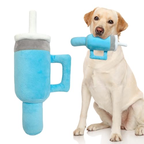 LWBMG Niedliches quietschendes Hundespielzeug, Tasse mit Griff, lustiger Becher, Hundespielzeug, weiches Plüsch, quietschend, Urlaubsspielzeug für kleine, mittelgroße und große Hunde, für Geburtstag, LWBMG Niedliches quietschendes Hundespielzeug, Tasse mit Griff, lustiger Becher, Hundespielzeug, weiches Plüsch, quietschend, Urlaubsspielzeug für kleine, mittelgroße und große Hunde, für Geburtstag, von LWBMG