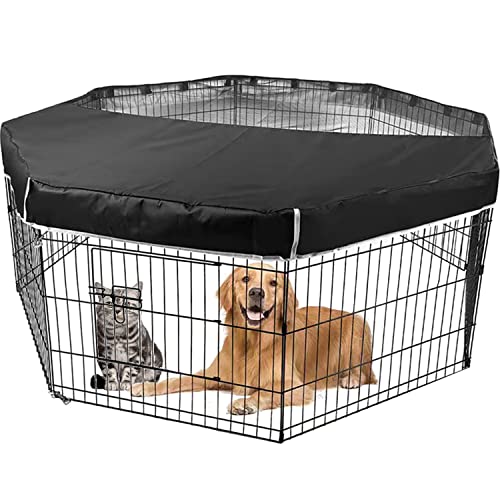 Hundegehege mit strapazierfähigem Stoff und Netznetz, bietet Schatten und Sicherheit, Hunde-Laufstallabdeckung passend für alle 61 cm breiten 8 Paneele, für drinnen und draußen, einfach zu montieren Hundegehege mit strapazierfähigem Stoff und Netznetz, bietet Schatten und Sicherheit, Hunde-Laufstallabdeckung passend für alle 61 cm breiten 8 Paneele, für drinnen und draußen, einfach zu montieren von LWFCOEE