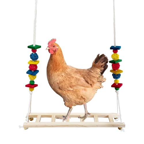40 cm große natürliche hölzerne Huhnschaukel Sitzstange mit Rattan-Kugeln Dekoration & verstellbarem Seil – sicheres Geflügelspielzeug für Hühner, Vögel 40 cm große natürliche hölzerne Huhnschaukel Sitzstange mit Rattan-Kugeln Dekoration & verstellbarem Seil – sicheres Geflügelspielzeug für Hühner, Vögel von LWINGFLYER