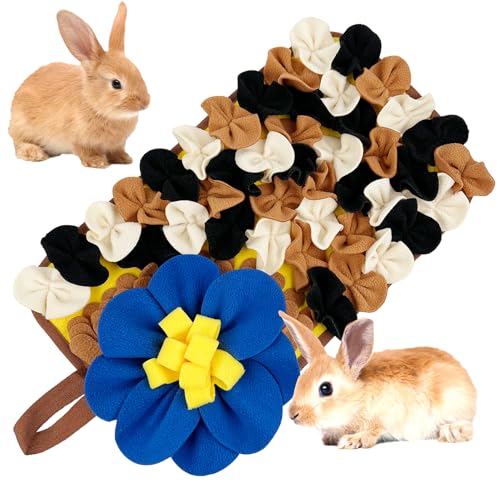 Futtermatte für kleine Tiere – niedliche Kaninchen-Futtermatte mit lustigem Design, langsames Fressen, strapazierfähiges Fleece-Pad für Kaninchen, Hamster, Meerschweinchen (Braun) von LWINGFLYER