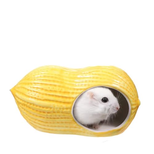 Hamsterversteck aus Keramik, Erdnusshamsterhaus und Lebensraum, Kleintierhäuser und Lebensräume, geeignet für Zwerghamster, Rennmäuse, Mäuse, Meerschweinchen und andere von LWINGFLYER