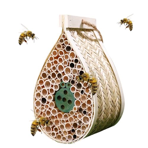 Mason Bee House, Bestäubungspalast, hängendes Holz-Bienenhaus mit Bambusröhren für den Garten und Hofbienenhotel für Bestäuber Mason Bee House, Bestäubungspalast, hängendes Holz-Bienenhaus mit Bambusröhren für den Garten und Hofbienenhotel für Bestäuber von LWINGFLYER
