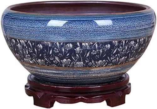 LWLYLCHBM Blumentopf im chinesischen Stil, Keramik, mit Tablett, für den Innenbereich, blaue Keramik, künstliche Pflanzgefäße ohne Löcher, Aquarium/Hydrokultur-Pflanze, Sukkulenten-Übertopf – 41 cm LWLYLCHBM Blumentopf im chinesischen Stil, Keramik, mit Tablett, für den Innenbereich, blaue Keramik, künstliche Pflanzgefäße ohne Löcher, Aquarium/Hydrokultur-Pflanze, Sukkulenten-Übertopf – 41 cm von LWLYLCHBM