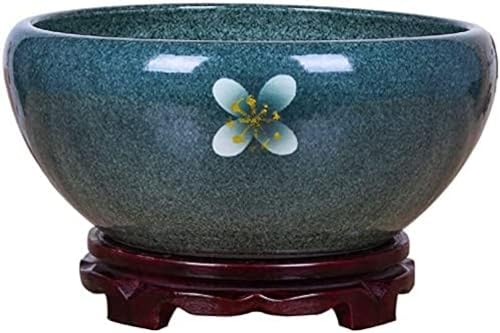 LWLYLCHBM Caliber Blumentopf, ohne Löcher, Aquarium, mit Tablett, moderner Sukkulenten-Übertopf, handbedruckt, zylinderförmiger Pflanzgefäß, 41 cm LWLYLCHBM Caliber Blumentopf, ohne Löcher, Aquarium, mit Tablett, moderner Sukkulenten-Übertopf, handbedruckt, zylinderförmiger Pflanzgefäß, 41 cm von LWLYLCHBM