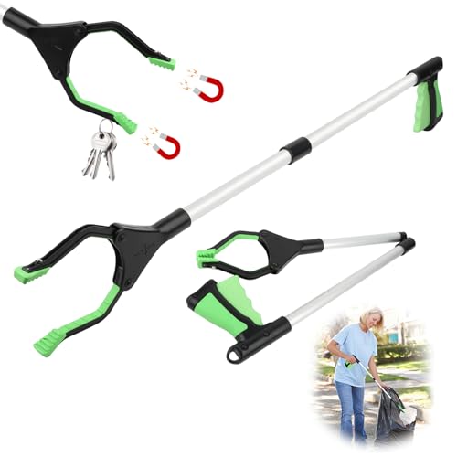 Faltbare Greifer,Greifzange für Senioren Müllzange Aluminium,Müllzange Lange 81cm Greifzange Stick mit starkem Griff magnetische Spitze, für die Müllabfuhr, Abfallsammlung, Armverlängerung-grün Faltbare Greifer,Greifzange für Senioren Müllzange Aluminium,Müllzange Lange 81cm Greifzange Stick mit starkem Griff magnetische Spitze, für die Müllabfuhr, Abfallsammlung, Armverlängerung-grün von LWMTT