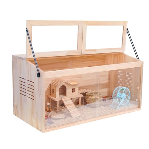 Hamsterkäfig aus Holz, 121,9 cm L x 50,8 cm B x 50,8 cm H, Tierschrank für syrische Zwerghamster, Degus, Hamster-Habitat mit zu öffnender Oberseite und großen Acrylplatten Hamsterkäfig aus Holz, 121,9 cm L x 50,8 cm B x 50,8 cm H, Tierschrank für syrische Zwerghamster, Degus, Hamster-Habitat mit zu öffnender Oberseite und großen Acrylplatten von LWYMX