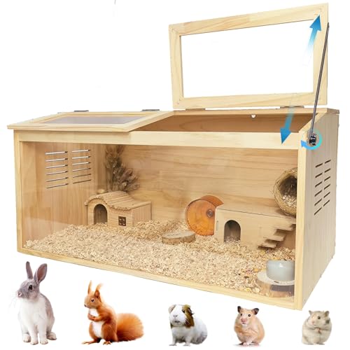 Hamsterkäfig aus Holz, 81,3 cm L x 40,6 cm B x 40,6 cm H, Tierschrank für syrische Zwerghamster Degus, Hamster-Habitat mit zu öffnender Oberseite und großen Acrylplatten, natürlicher Hamster-Habitat Hamsterkäfig aus Holz, 81,3 cm L x 40,6 cm B x 40,6 cm H, Tierschrank für syrische Zwerghamster Degus, Hamster-Habitat mit zu öffnender Oberseite und großen Acrylplatten, natürlicher Hamster-Habitat von LWYMX