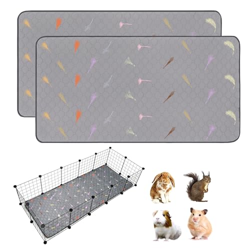 LWYMX Meerschweinchen-Käfigeinlagen, Fleece, 61 x 152 cm, super saugfähig, waschbar, wiederverwendbar, für Kaninchen, Hamster, Chinchillas, 2 Stück von LWYMX