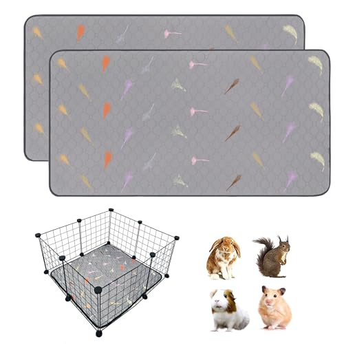 LWYMX Meerschweinchen-Käfigeinlagen, Fleece, 61 x 61 cm, super saugfähig, waschbar, wiederverwendbar, für Kaninchen, Hamster, Chinchillas, 2 Stück LWYMX Meerschweinchen-Käfigeinlagen, Fleece, 61 x 61 cm, super saugfähig, waschbar, wiederverwendbar, für Kaninchen, Hamster, Chinchillas, 2 Stück von LWYMX