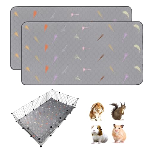 LWYMX Meerschweinchen-Käfigeinlagen, Fleece, 91,4 x 152,4 cm, super saugfähig, waschbar, wiederverwendbar, für Kaninchen, Hamster, Chinchillas, 2 Stück LWYMX Meerschweinchen-Käfigeinlagen, Fleece, 91,4 x 152,4 cm, super saugfähig, waschbar, wiederverwendbar, für Kaninchen, Hamster, Chinchillas, 2 Stück von LWYMX