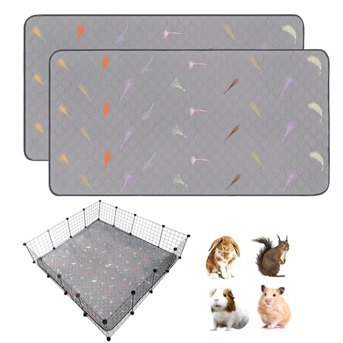 LWYMX Meerschweinchen-Käfigeinlagen, Meerschweinchen-Fleece-Einlagen, 122 x 122 cm, super saugfähig, waschbar, wiederverwendbar, für Kaninchen, Hamster, Chinchillas, 2 Stück LWYMX Meerschweinchen-Käfigeinlagen, Meerschweinchen-Fleece-Einlagen, 122 x 122 cm, super saugfähig, waschbar, wiederverwendbar, für Kaninchen, Hamster, Chinchillas, 2 Stück von LWYMX