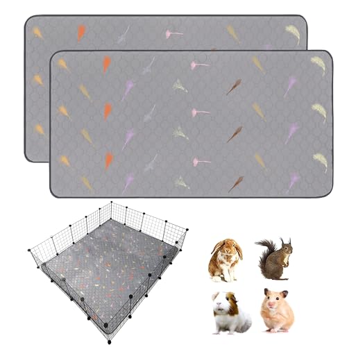 LWYMX Meerschweinchen-Käfigeinlagen, Meerschweinchen-Fleece-Einlagen, 122 x 152 cm, super saugfähig, waschbar, wiederverwendbar, für Kaninchen, Hamster, Chinchillas, 2 Stück LWYMX Meerschweinchen-Käfigeinlagen, Meerschweinchen-Fleece-Einlagen, 122 x 152 cm, super saugfähig, waschbar, wiederverwendbar, für Kaninchen, Hamster, Chinchillas, 2 Stück von LWYMX