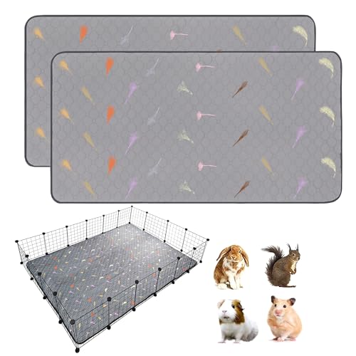 LWYMX Meerschweinchen-Käfigeinlagen, Meerschweinchen-Fleece-Einlagen, 122 x 183 cm, super saugfähig, waschbar, wiederverwendbar, für Kaninchen, Hamster, Chinchillas, 2 Stück von LWYMX