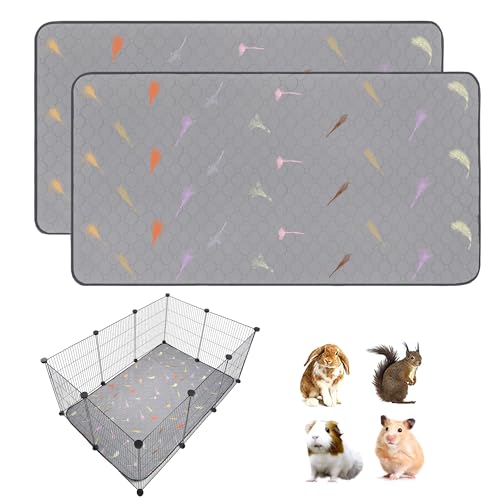 LWYMX Meerschweinchen-Käfigeinlagen, Meerschweinchen-Fleece-Käfigeinlagen, 71,1 x 107,7 cm, super saugfähig, waschbar, wiederverwendbar, für Kaninchen, Hamster, Chinchillas, 2 Stück LWYMX Meerschweinchen-Käfigeinlagen, Meerschweinchen-Fleece-Käfigeinlagen, 71,1 x 107,7 cm, super saugfähig, waschbar, wiederverwendbar, für Kaninchen, Hamster, Chinchillas, 2 Stück von LWYMX