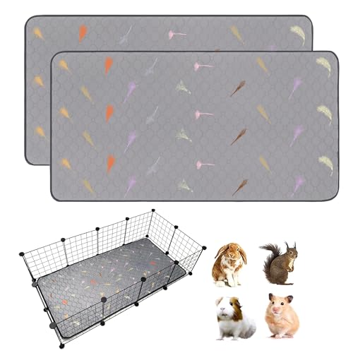 LWYMX Meerschweinchen-Käfigeinlagen, Meerschweinchen-Fleece-Käfigeinlagen, 71,1 x 142,2 cm, super saugfähig, waschbar, wiederverwendbar, für Kaninchen, Hamster, Chinchillas, 2 Stück LWYMX Meerschweinchen-Käfigeinlagen, Meerschweinchen-Fleece-Käfigeinlagen, 71,1 x 142,2 cm, super saugfähig, waschbar, wiederverwendbar, für Kaninchen, Hamster, Chinchillas, 2 Stück von LWYMX