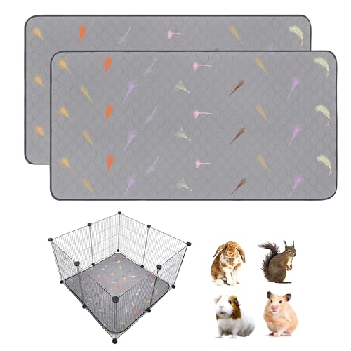 Meerschweinchen-Käfigeinlagen, Meerschweinchen-Fleece-Käfigeinlagen, 71,1 x 71,1 cm, super saugfähig, waschbar, wiederverwendbar, für Kaninchen, Hamster, Chinchilla, (C&C 2 x 2 (71,1 x 71,1 cm), 2 Meerschweinchen-Käfigeinlagen, Meerschweinchen-Fleece-Käfigeinlagen, 71,1 x 71,1 cm, super saugfähig, waschbar, wiederverwendbar, für Kaninchen, Hamster, Chinchilla, (C&C 2 x 2 (71,1 x 71,1 cm), 2 von LWYMX