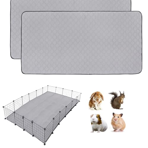 Meerschweinchen-Käfigeinlagen, waschbar, rutschfest, wiederverwendbar, super saugfähig, für Meerschweinchen, 122 x 183 cm, 2 Stück von LWYMX