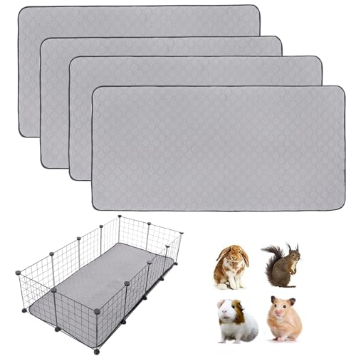 Meerschweinchen-Käfigeinlagen, waschbar, rutschfest, wiederverwendbar, super saugfähig, für Meerschweinchen, Trainingsmatte, Fleece, für Kleintiere, Hamster, Kaninchen, Chinchilla, Ratten, 4 Stück Meerschweinchen-Käfigeinlagen, waschbar, rutschfest, wiederverwendbar, super saugfähig, für Meerschweinchen, Trainingsmatte, Fleece, für Kleintiere, Hamster, Kaninchen, Chinchilla, Ratten, 4 Stück von LWYMX