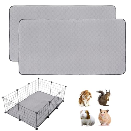 Meerschweinchen-Käfigeinlagen, waschbar, rutschfest, wiederverwendbar, super saugfähig, für Meerschweinchen, Trainingsmatte, Fleece, für Kleintiere, Hamster, Kaninchen, Chinchillas, Ratten, 2 Stück Meerschweinchen-Käfigeinlagen, waschbar, rutschfest, wiederverwendbar, super saugfähig, für Meerschweinchen, Trainingsmatte, Fleece, für Kleintiere, Hamster, Kaninchen, Chinchillas, Ratten, 2 Stück von LWYMX