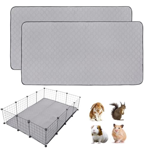 Meerschweinchen-Käfigeinlagen, waschbar, rutschfest, wiederverwendbar, super saugfähig, für Meerschweinchen, Trainingsmatte, Fleece, für Kleintiere, Hamster, Kaninchen, Chinchillas, Ratten, 2 Stück Meerschweinchen-Käfigeinlagen, waschbar, rutschfest, wiederverwendbar, super saugfähig, für Meerschweinchen, Trainingsmatte, Fleece, für Kleintiere, Hamster, Kaninchen, Chinchillas, Ratten, 2 Stück von LWYMX