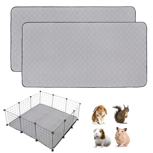 Meerschweinchen-Käfigeinlagen, waschbar, rutschfest, wiederverwendbar, super saugfähig, für Meerschweinchen, Trainingsmatte, Fleece, für Kleintiere, Hamster, Kaninchen, Chinchillas, Ratten, 2 Stück Meerschweinchen-Käfigeinlagen, waschbar, rutschfest, wiederverwendbar, super saugfähig, für Meerschweinchen, Trainingsmatte, Fleece, für Kleintiere, Hamster, Kaninchen, Chinchillas, Ratten, 2 Stück von LWYMX