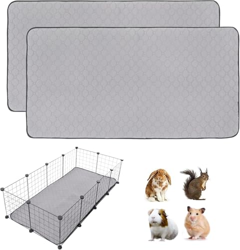 Meerschweinchen-Käfigeinlagen, waschbar, rutschfest, wiederverwendbar, super saugfähig, für Meerschweinchen, Trainingsmatte, Fleece, für Kleintiere, Hamster, Kaninchen, Chinchillas, Ratten, 2 Stück Meerschweinchen-Käfigeinlagen, waschbar, rutschfest, wiederverwendbar, super saugfähig, für Meerschweinchen, Trainingsmatte, Fleece, für Kleintiere, Hamster, Kaninchen, Chinchillas, Ratten, 2 Stück von LWYMX