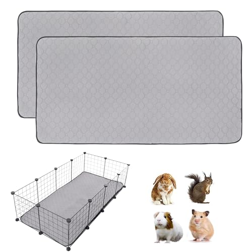 Meerschweinchen-Käfigeinlagen, waschbar, rutschfest, wiederverwendbar, super saugfähig, für Meerschweinchen, Trainingsmatte, Fleece, für Kleintiere, Hamster, Kaninchen, Chinchillas, Ratten, 2 Stück Meerschweinchen-Käfigeinlagen, waschbar, rutschfest, wiederverwendbar, super saugfähig, für Meerschweinchen, Trainingsmatte, Fleece, für Kleintiere, Hamster, Kaninchen, Chinchillas, Ratten, 2 Stück von LWYMX