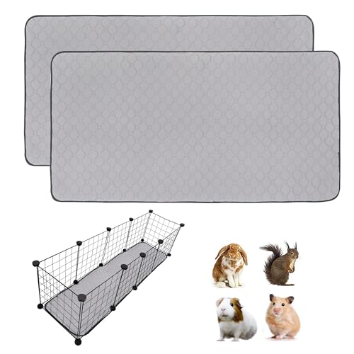 Meerschweinchen-Käfigeinlagen, waschbar, rutschfest, wiederverwendbar, super saugfähig, für Meerschweinchen, Trainingsmatte, Fleece, für Kleintiere, Hamster, Kaninchen, Chinchillas, Ratten, 2 Stück Meerschweinchen-Käfigeinlagen, waschbar, rutschfest, wiederverwendbar, super saugfähig, für Meerschweinchen, Trainingsmatte, Fleece, für Kleintiere, Hamster, Kaninchen, Chinchillas, Ratten, 2 Stück von LWYMX