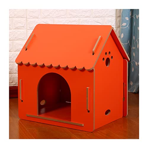 LXBAMKEA Cat House Wood, Dog House, Katze Eigentumswohnung, Belüftung Katzenhauskäfig, Innen Dekorativ Kätzchen Spielen Sich Ausruhen Ort, Im Freien Wild Streunen Katzenheim (Color : Brown, Size : 7 von LXBAMKEA