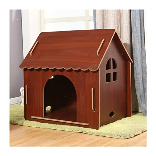 LXBAMKEA Cat House Wood, Dog House, Katze Eigentumswohnung, Belüftung Katzenhauskäfig, Innen Dekorativ Kätzchen Spielen Sich Ausruhen Ort, Im Freien Wild Streunen Katzenheim (Color : Bruin, Size : 5 von LXBAMKEA