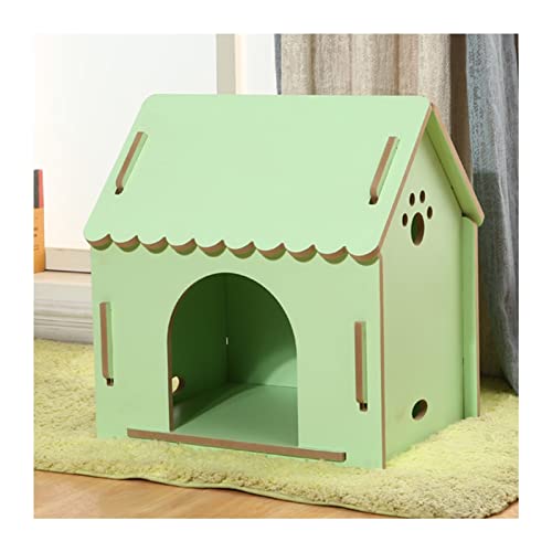 LXBAMKEA Cat House Wood, Dog House, Katze Eigentumswohnung, Belüftung Katzenhauskäfig, Innen Dekorativ Kätzchen Spielen Sich Ausruhen Ort, Im Freien Wild Streunen Katzenheim (Color : Green, Size : 5 von LXBAMKEA