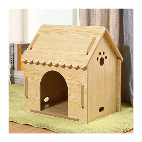 LXBAMKEA Cat House Wood, Dog House, Katze Eigentumswohnung, Belüftung Katzenhauskäfig, Innen Dekorativ Kätzchen Spielen Sich Ausruhen Ort, Im Freien Wild Streunen Katzenheim (Color : Wood Color, Siz von LXBAMKEA