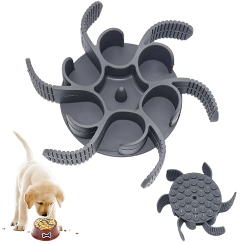 LXBCTOP Langsamer Fressnapf, Silikon Spirale Hundefutter Schalen, Silikon Spirale Hundefutter Schalen, Antischlingnapf Hunde, Hundenapf Slow Feeder, Mit Der Haustiere Fressen,Schneidbar(Grau) von LXBCTOP