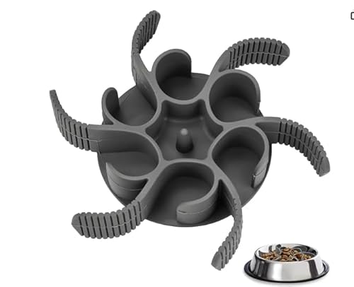 LXBCTOP Langsamer Fressnapf, Silikon Spirale Hundefutter Schalen, Silikon Spirale Hundefutter Schalen, Antischlingnapf Hunde, Hundenapf Slow Feeder, Mit Der Haustiere Fressen,Schneidbar(Grau) von LXBCTOP