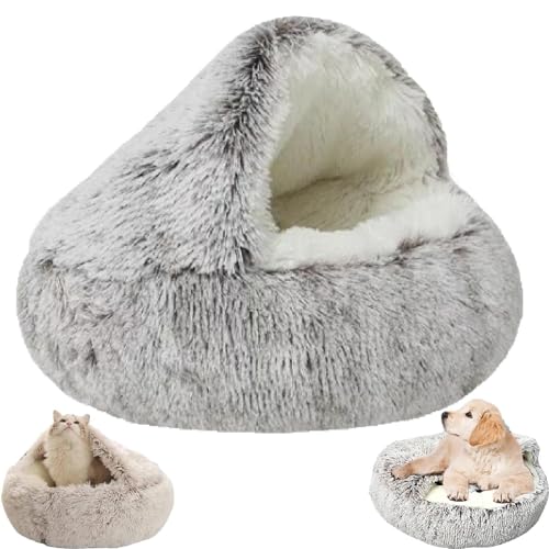 LXCJZY Cozy Cocoon Pet Bed,Cozy Cocoon Pet Bed for Dogs,Winter Pet Bed Dog Cave Bed Cat Hole Bed (50CM, Coffee Long Plush) von LXCJZY