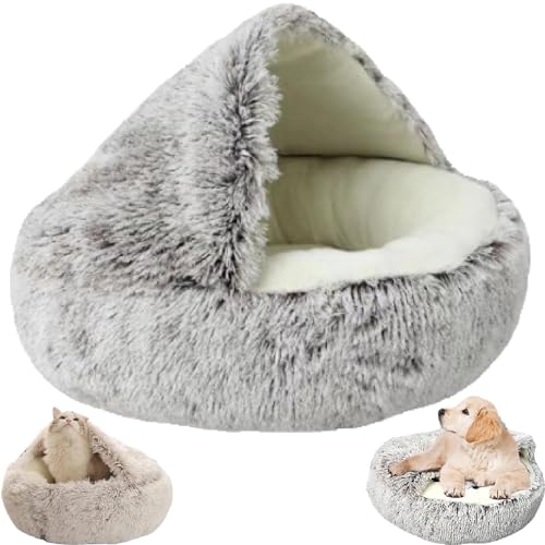 LXCJZY Cozy Cocoon Pet Bed,Cozy Cocoon Pet Bed for Dogs,Winter Pet Bed Dog Cave Bed Cat Hole Bed (50CM, Coffee Short Plush) von LXCJZY