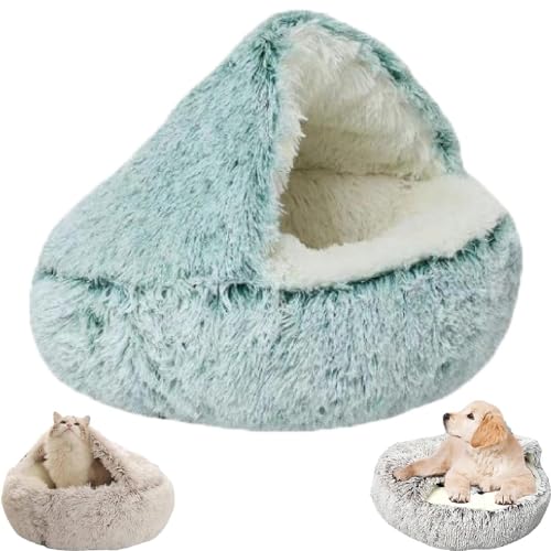 LXCJZY Cozy Cocoon Pet Bed,Cozy Cocoon Pet Bed for Dogs,Winter Pet Bed Dog Cave Bed Cat Hole Bed (50CM, Green Long Plush) von LXCJZY