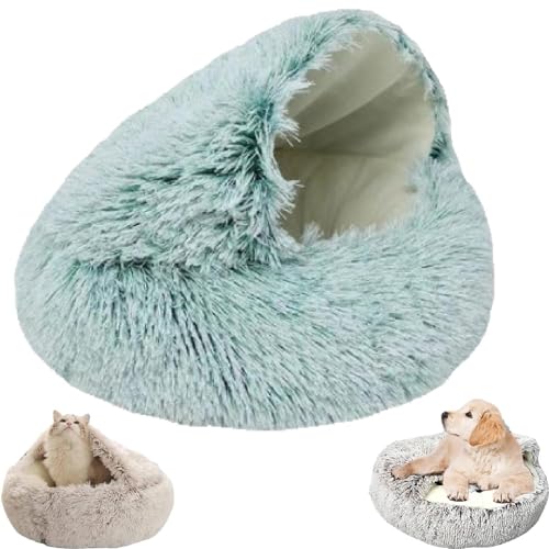 LXCJZY Cozy Cocoon Pet Bed,Cozy Cocoon Pet Bed for Dogs,Winter Pet Bed Dog Cave Bed Cat Hole Bed (50CM, Green Short Plush) von LXCJZY