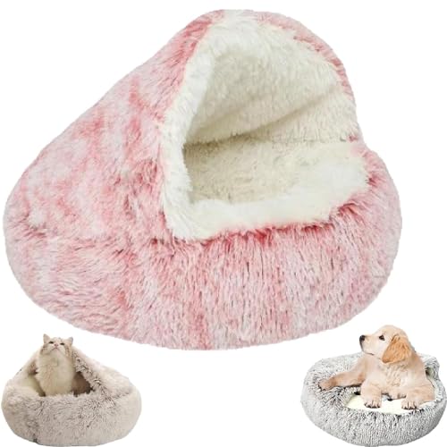 LXCJZY Cozy Cocoon Pet Bed,Cozy Cocoon Pet Bed for Dogs,Winter Pet Bed Dog Cave Bed Cat Hole Bed (60CM, Pink Long Plush) von LXCJZY