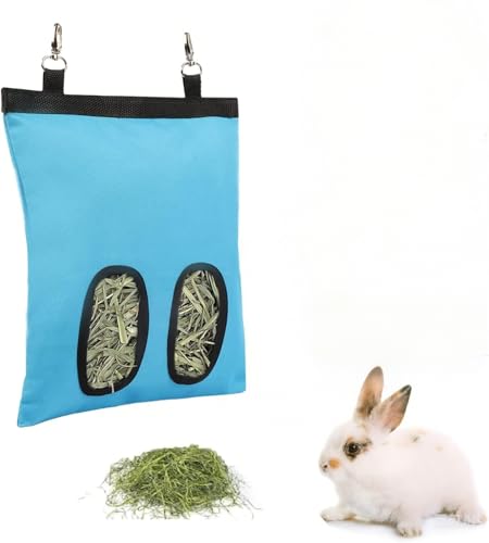 Durable Chewy Hanging Hay Feeders, Rabbits, Meerschweinchen, Chinchillas - Drehhaken, Oxford-Tuch, Kleintierfutter-Aufbewahrungstaschen, Haustier-Futterzubehör, Blau Durable Chewy Hanging Hay Feeders, Rabbits, Meerschweinchen, Chinchillas - Drehhaken, Oxford-Tuch, Kleintierfutter-Aufbewahrungstaschen, Haustier-Futterzubehör, Blau von LXGSGDSG