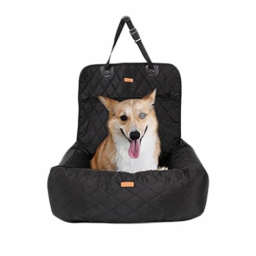 Hunde Autositz Hunde-Autositzbett, Reise-Hundeautositze for kleine und mittelgroße Hunde, Vorder-/Rücksitz, Innen-/Autogebrauch, Haustier-Autotransportbett, Autozubehör(A-Black) von LXHZSY