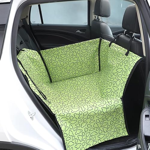 Hunde Autositz wasserdichte Transportbox for Hunde, Autositzbezug, Matten, Hängematte, Kissen, for Transport von Hunden, for den Transport von Haustieren, Autos, Hunde, Autositztasche(B-Green cloud) von LXHZSY