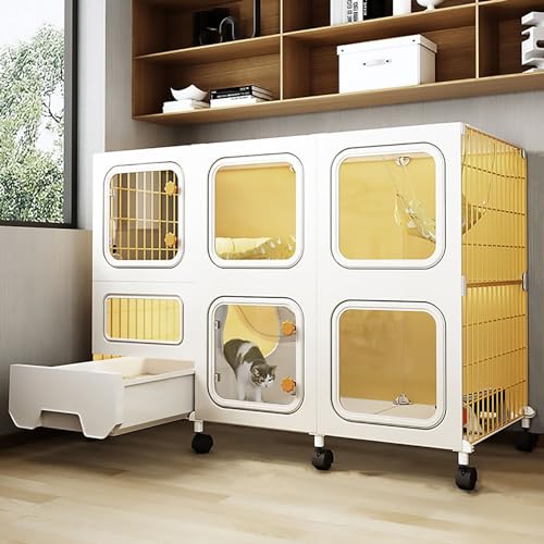 Katzenschrank Halbgeschlossener Katzenkäfig, großer DIY-Katzenlaufstall für den Innenbereich, mit Katzentoilette und Riemenscheiben, praktisch und langlebig (Farbe: Stil1, Größe: 106 x 36,5 x 76 cm) Katzenschrank Halbgeschlossener Katzenkäfig, großer DIY-Katzenlaufstall für den Innenbereich, mit Katzentoilette und Riemenscheiben, praktisch und langlebig (Farbe: Stil1, Größe: 106 x 36,5 x 76 cm) von LXMBHAM
