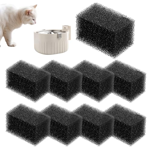LXUEJIE 9 Stück Schwammfilter für Katzenbrunnen, Quadratischer filterschwamm Katze Trinkbrunnen Schwamm Schaum Filter Katzenbrunnen Filter von LXUEJIE