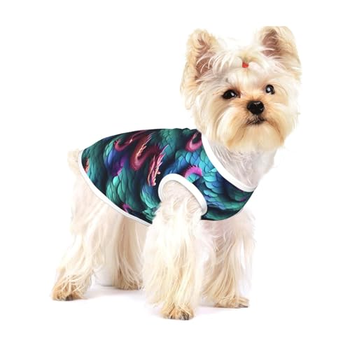 3D-Hundehemd mit magischem Drachenschuppen-Druck, Hunde-Shirt, Weste für kleine Rassen wie Chihuahuas, Yorkies und Welpen 3D-Hundehemd mit magischem Drachenschuppen-Druck, Hunde-Shirt, Weste für kleine Rassen wie Chihuahuas, Yorkies und Welpen von LXqlSS