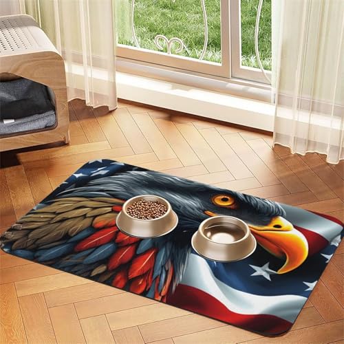 Adler mit USA-Flagge, saugfähige Leder-Tischdecke für Hunde und Katzen, Futtermatte aus Leder für Hunde und Katzen Adler mit USA-Flagge, saugfähige Leder-Tischdecke für Hunde und Katzen, Futtermatte aus Leder für Hunde und Katzen von LXqlSS