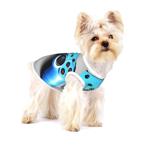 Blaues Hunde-Shirt mit Game-Controller-Aufdruck, für kleine Rassen wie Chihuahuas, Yorkies und Welpen von LXqlSS