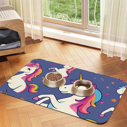 Einhorn-Zubehör, saugfähige Leder-Tischdecke für Hunde und Katzen, Haustierfuttermatte aus Leder für Hunde und Katzen Einhorn-Zubehör, saugfähige Leder-Tischdecke für Hunde und Katzen, Haustierfuttermatte aus Leder für Hunde und Katzen von LXqlSS